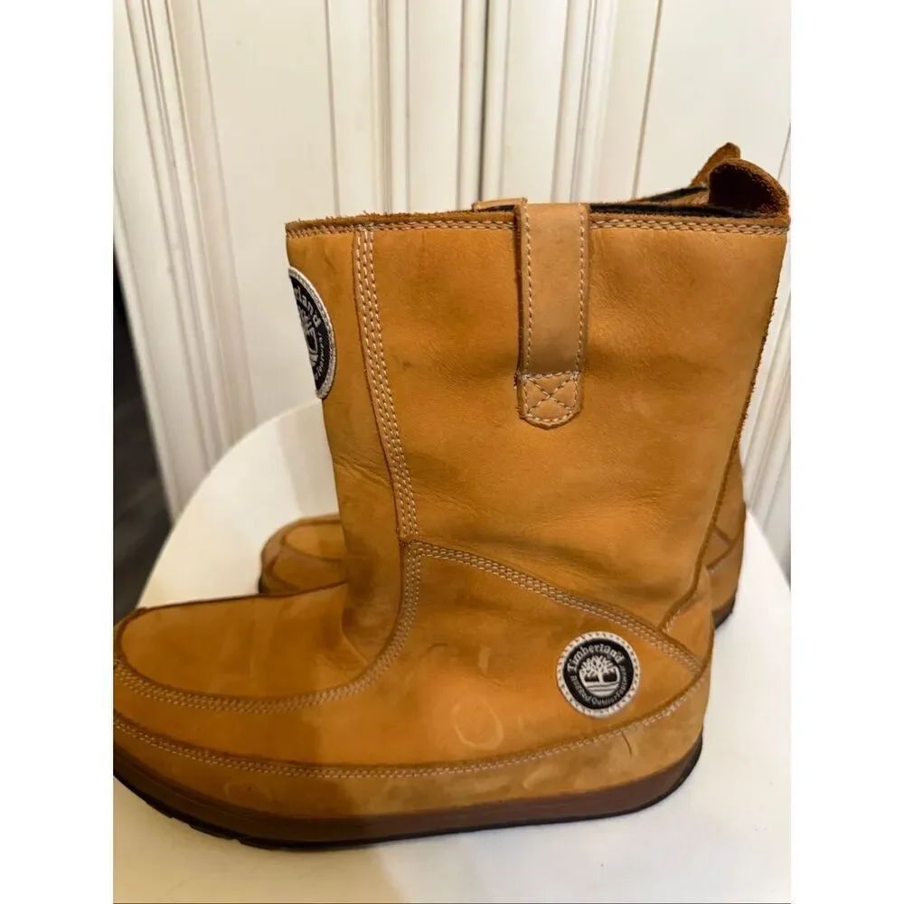 Timberland Women's Mukluk Thermolite Leather Pull On Waterproof Snow Boots Tan 8 - Picture 8 of 14